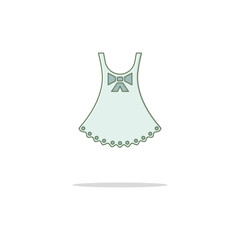 Nightie color thin line icon.Vector illustration