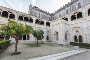 Fototapeta na wymiar Inner courtyard garden of the monastery Alcobaca.