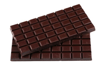 chocolate bars isolated on white background