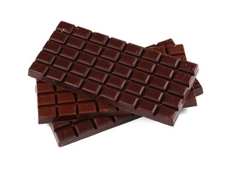 chocolate bars isolated on white background