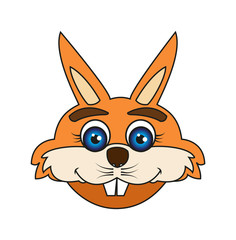 Vector illustration of a  rabbit head cartoon, testa di coniglio cartoon vettoriale