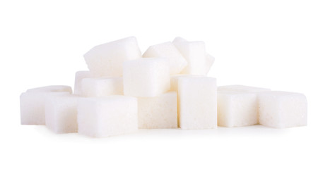 lump sugar on a white background