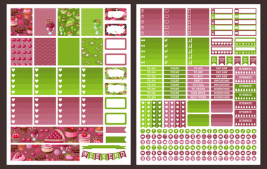 Planner Stickers. Vector