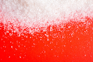 sugar on a red background
