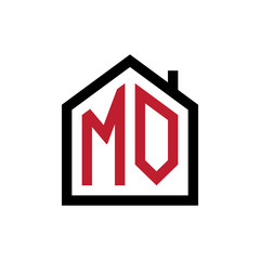 simple initial logo pentagon house