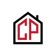 simple initial logo pentagon house