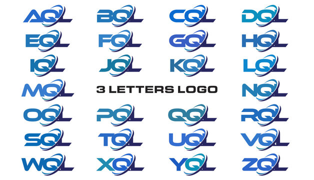 3 letters modern generic swoosh logo AQL, BQL, CQL, DQL, EQL, FQL, GQL, HQL, IQL, JQL, KQL, LQL, MQL, NQL, OQL, PQL, QQL, RQL, SQL,TQL, UQL, VQL, WQL, XQL, YQL, ZQL