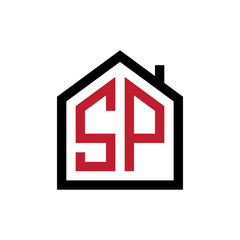 simple initial logo pentagon house
