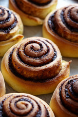 Obraz na płótnie Canvas Cinnamon roll bread, buns, rolls. Homemade bakery. Sweet Homemade christmas baking. Kanelbulle - swedish dessert