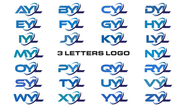 3 letters modern generic swoosh logo AYL, BYL, CYL, DYL, EYL, FYL, GYL, HYL, IYL, JYL, KYL, LYL, MYL, NYL, OYL, PYL, QYL, RYL, SYL,TYL, UYL, VYL, WYL, XYL, YYL, ZYL
