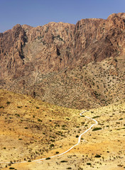 Winding road in in Antiatlas Mountains, Morocco, Africa