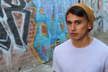 Obraz premium Portrait of a young hip hispanic guy - Stock image