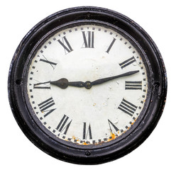 Isolated Rustic Old Station Clock