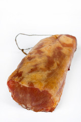 Smoked sirloin isolated over white background