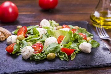 salad with mozzarella and tomatoes