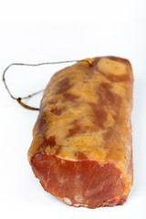 Smoked sirloin isolated over white background