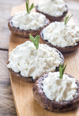 Baked mushrooms stuffed with cream cheese