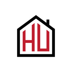 simple initial logo pentagon house