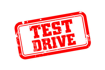 Test drive rubber stamp vector illustration