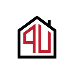 simple initial logo pentagon house