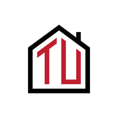 simple initial logo pentagon house