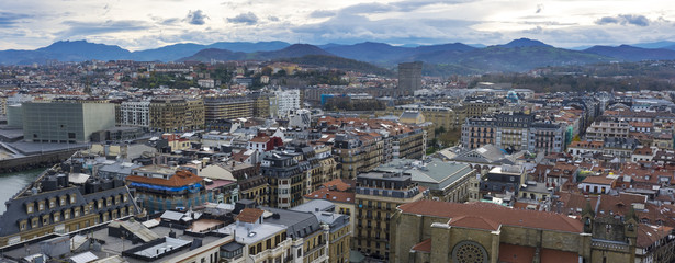City San Sebastian, skyline aerial view