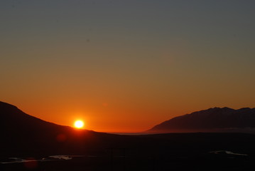 sunset in iceland