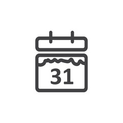 New Year calendar icon on the white background. New year set of icons. Christmas holidays