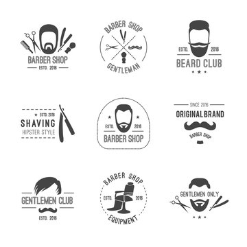 Barber logos set.
