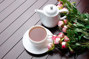 Cup of tea in catering concept