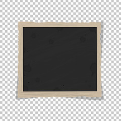 Fototapeta premium Square old vintage frame template with shadows isolated on transparent background. Vector illustration
