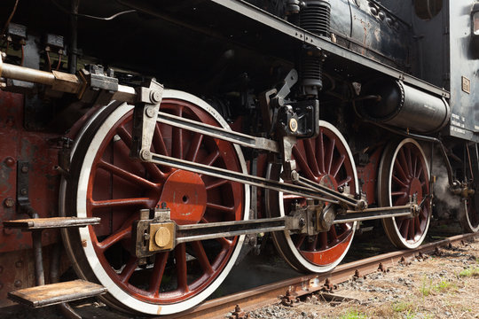 Part of vintage steam train