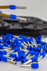 electrical cable with insulated tip, closeup