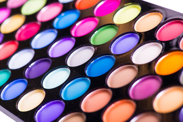 Set of colourful shadow for make-up isolated on white