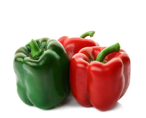 Fresh ripe bell pepper on white background