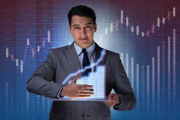 Man in stock trading business concept