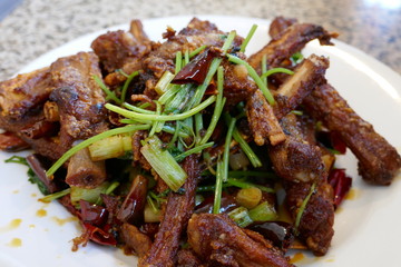 Delicious fried lamb chops