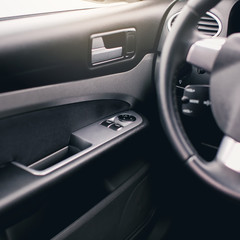 Obraz na płótnie Canvas Modern car interior details closeup.
