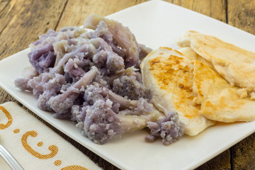 Turkey breast served with purple cauliflower