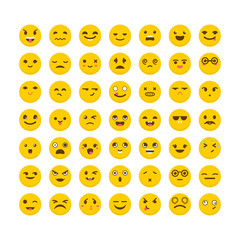 Set of emoticons. Big collection with different expressions. Ava