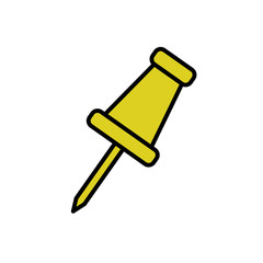 Pin icon. Office supplies object and workforce theme. Isolated design. Vector illustration