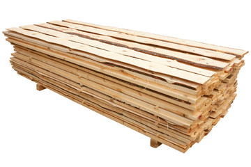 Stack of planks isolated on white