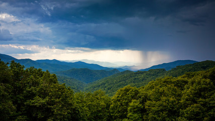 Rainstorm Over Appalachian Mountains  From Blue Ridge Parkway in Asheville, NC