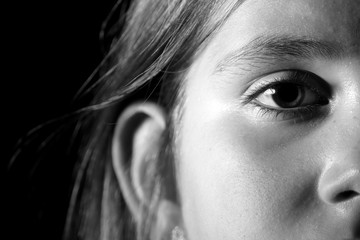 Fototapeta premium Little girl portrait monochrome