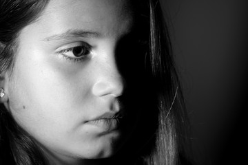 Little girl portrait monochrome