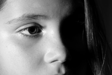 Little girl portrait monochrome