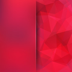 Obraz premium Geometric pattern, polygon triangles vector background in red tones. Blur background with glass. Illustration pattern