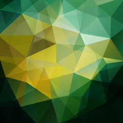 Fototapeta premium Polygonal vector background. Can be used in cover design, book design, website background. Vector illustration. Green, yellow colors.