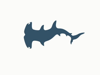Hammerhead shark logo - obrazy, fototapety, plakaty