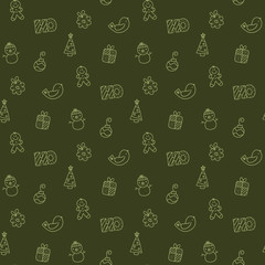 seamless new year pattern and background vector illustration